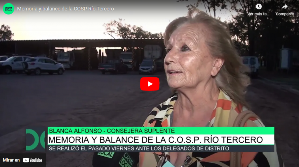 Memoria y balance de la COSP Río Tercero