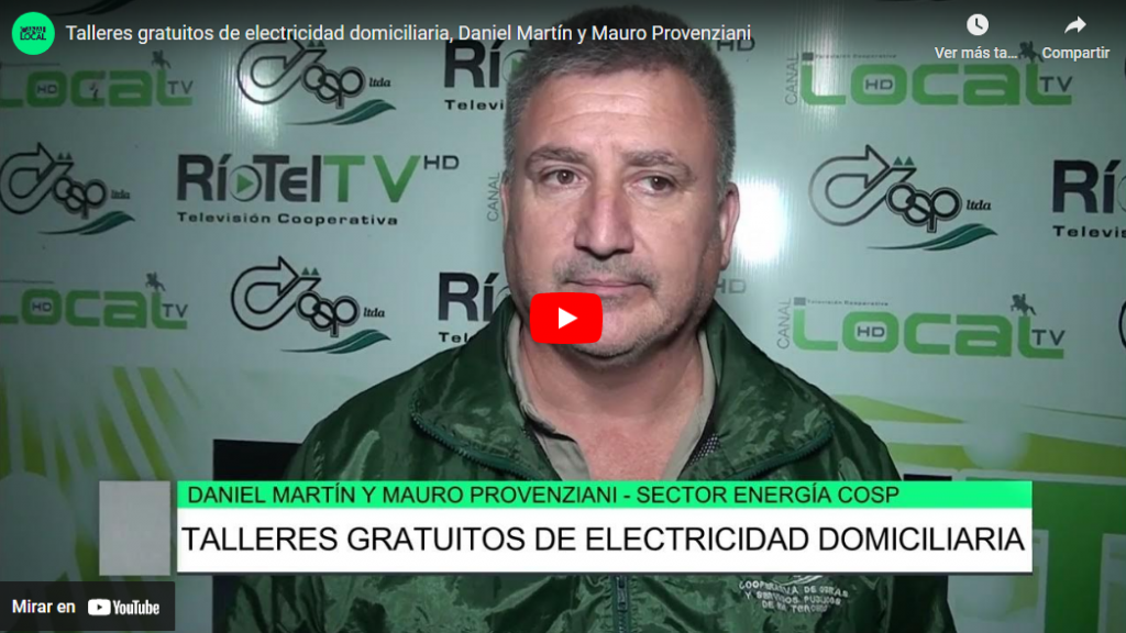 Talleres gratuitos de electricidad domiciliaria, Daniel Martín y Mauro Provenziani