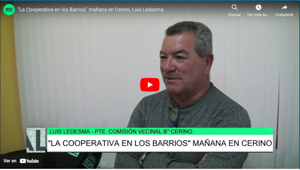 «La Cooperativa en los Barrios»  en Cerino, Luis Ledesma