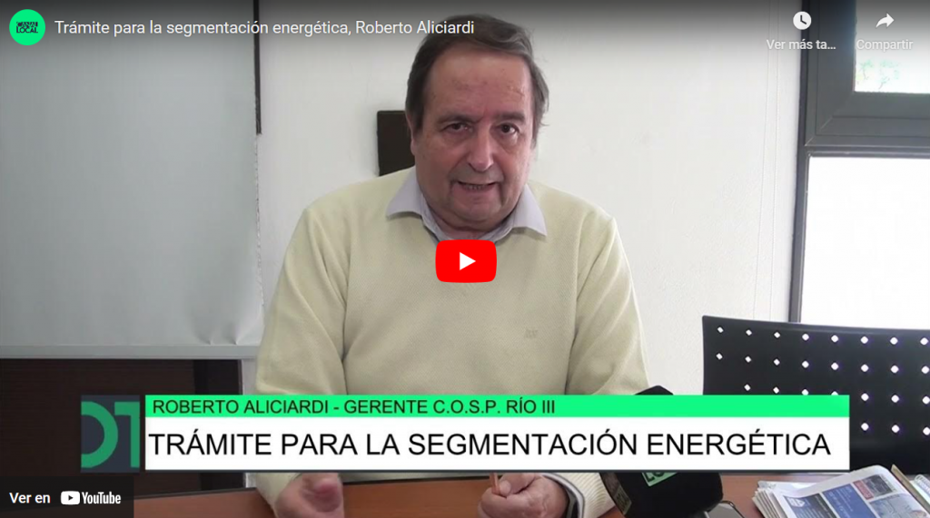 Trámite para la segmentación energética, Roberto Aliciardi